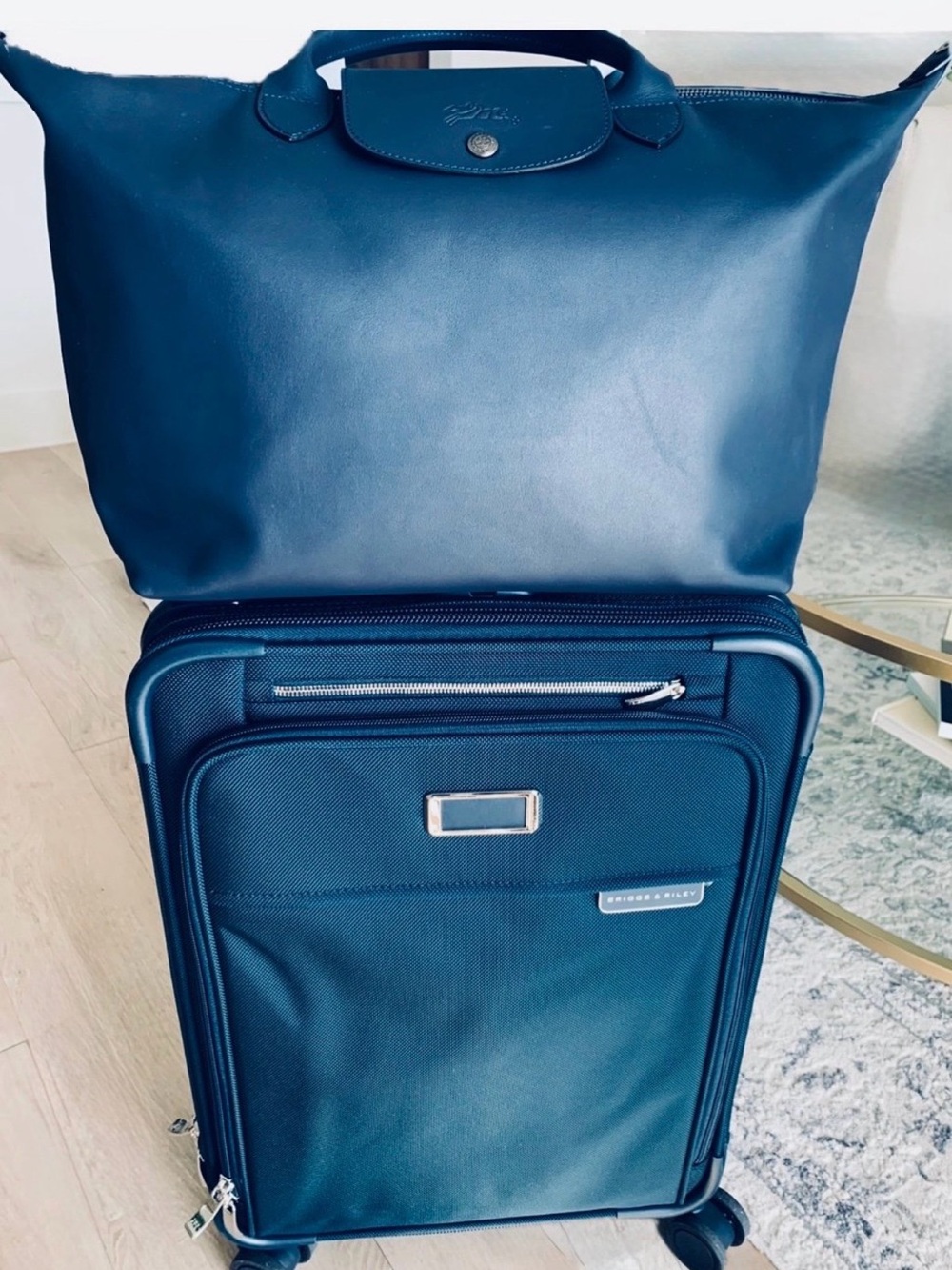 Longchamp XL Le Pliage Leather Tote